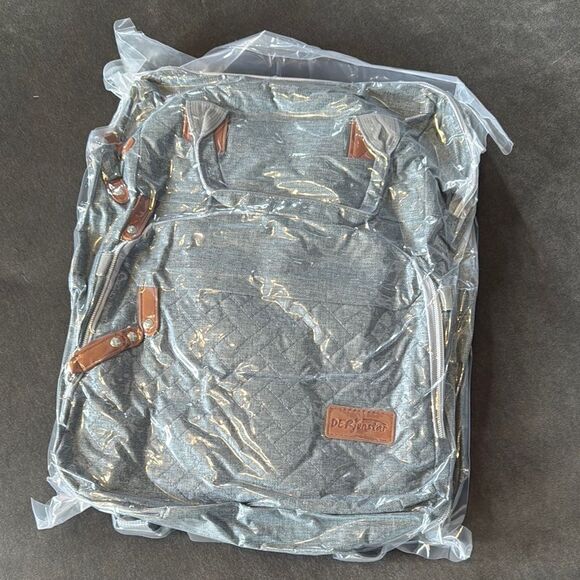 Diaper Bag Backpack Waterproof Large Capacity ChangingPad USB Charging Port Grey - Picture 2 of 10